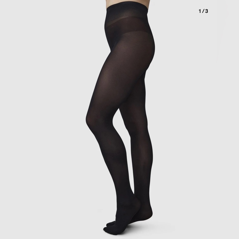 2 pairs Swedish Stockings Olivia Premium Tights, size L, black, 60 denier